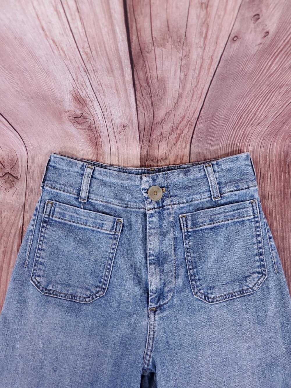 Maeve Anthropologie The Colette Wide Leg Jeans Womens 28 Denim Cropped Ankle - Picture 3 of 16